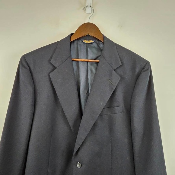 Brooks Brothers Men's Blazer Sport Jacket 100% Wool Makers Navy Blue Size 42R - Picture 2 of 14